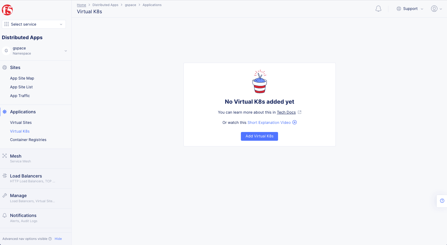 Figure: Navigate to vK8s Creation