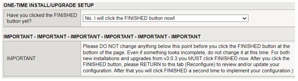 Figure: iApp Connector One-Time Install/Upgrade screen