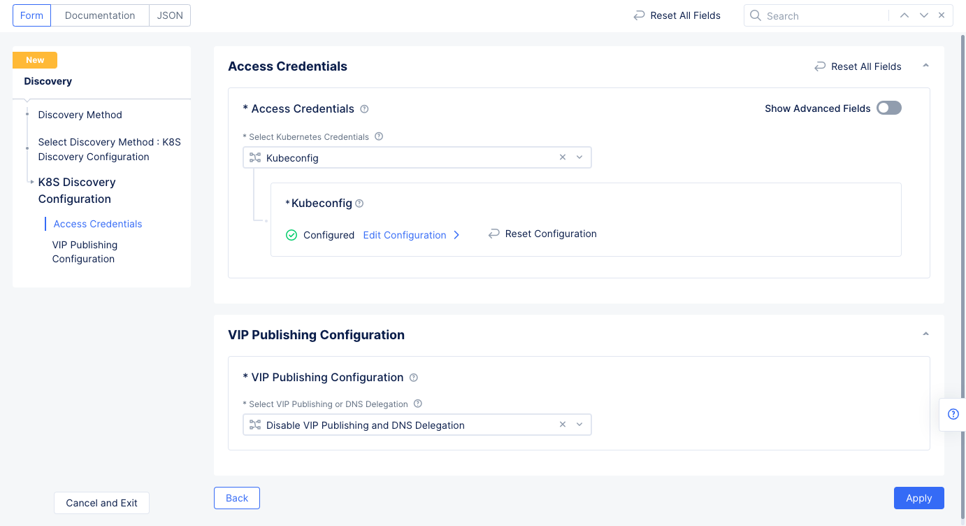 Figure: Discovery Object Configuration