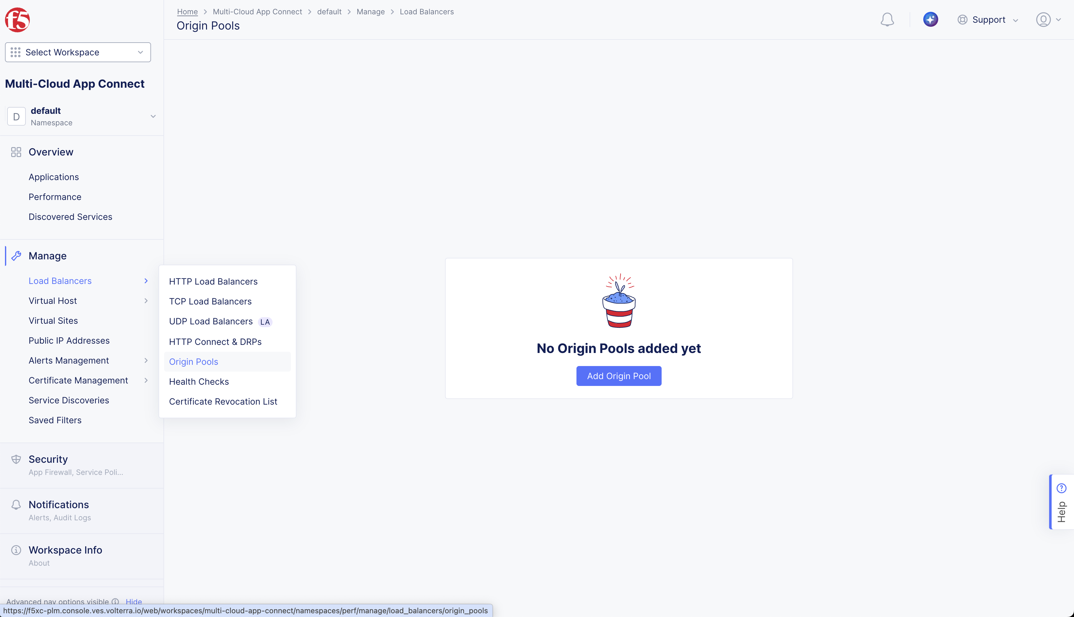 Figure: Create Origin Pool
