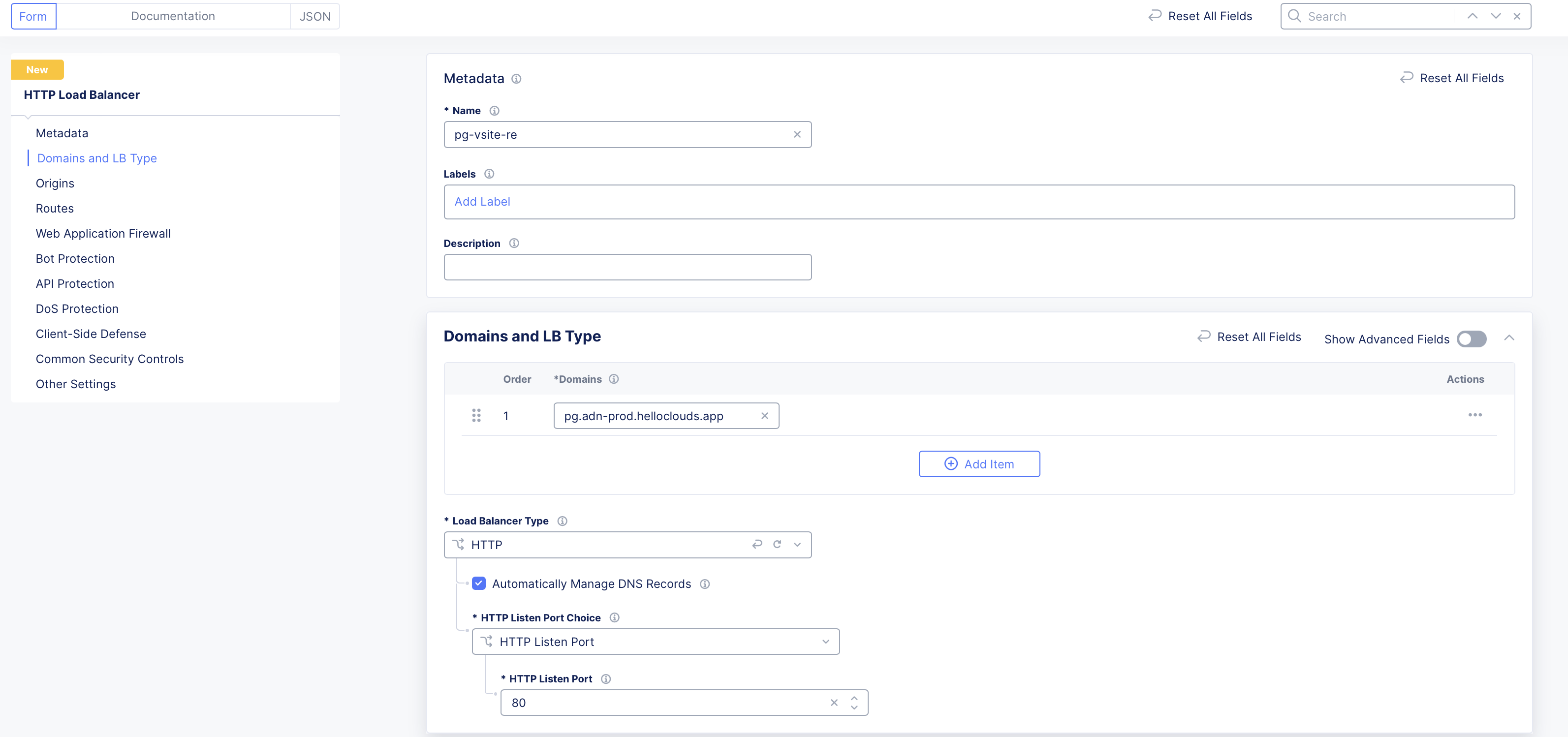 Figure: Configure Load Balancer