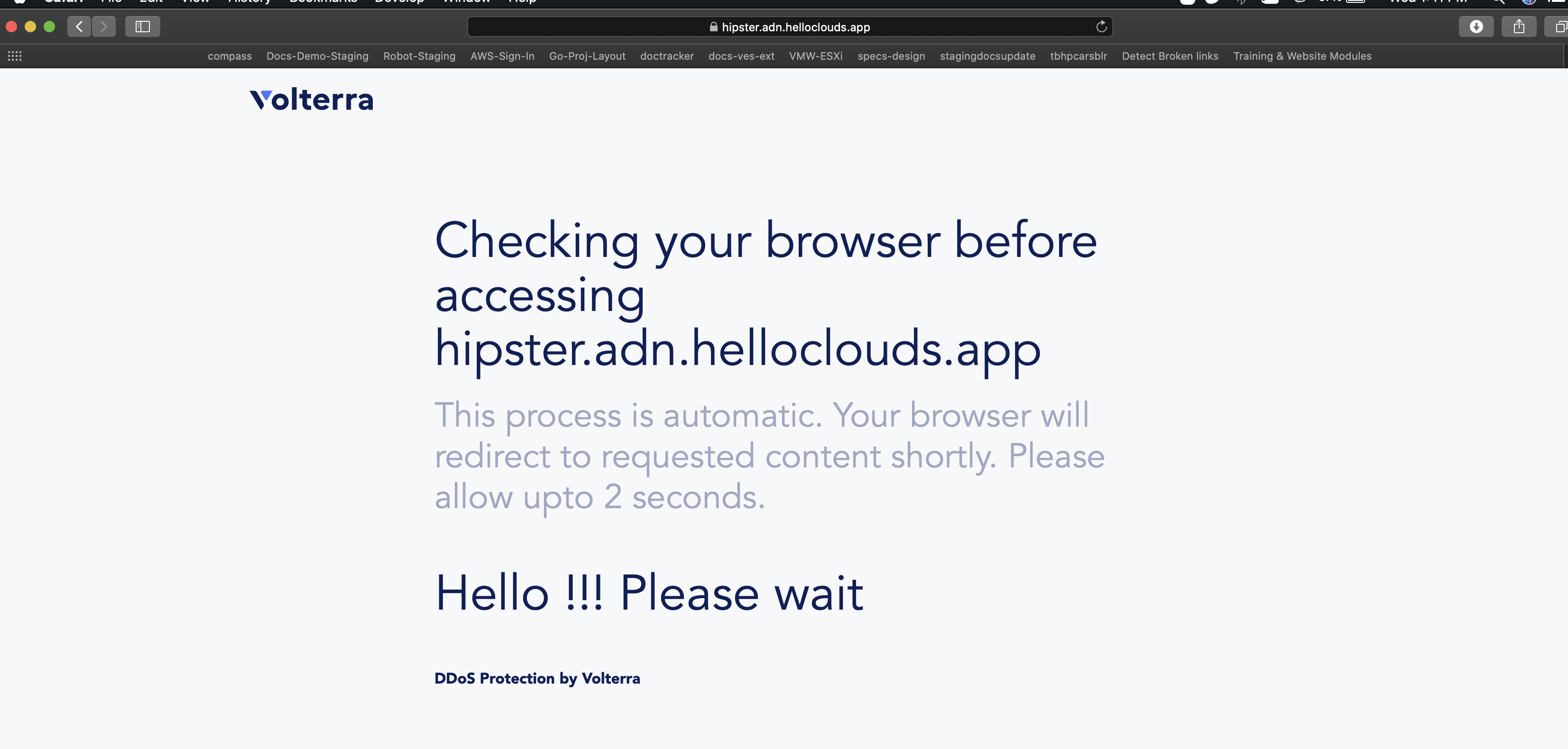 Figure: JavaScript Challenge Redirection Message Page