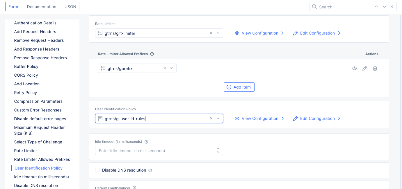 Figure: Apply Rate Limiting to Virtual Host